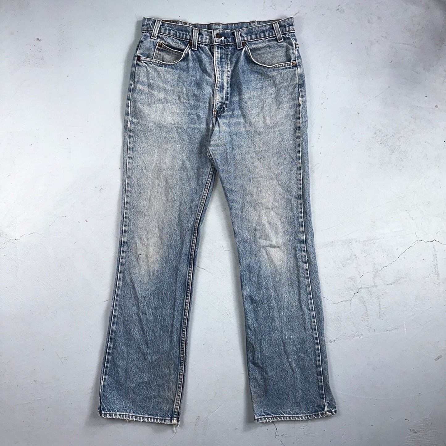 Levis 517 Vintage 80s USA Boot Cut Leg Jeans Light Wash Orange Tab Act 32x30