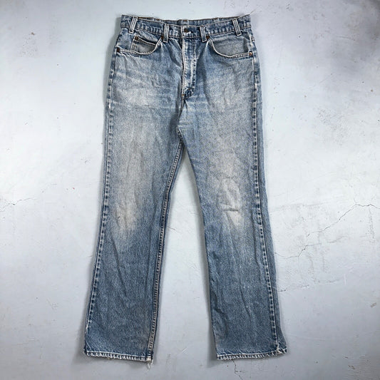 Levis 517 Vintage 80s USA Boot Cut Leg Jeans Light Wash Orange Tab Act 32x30
