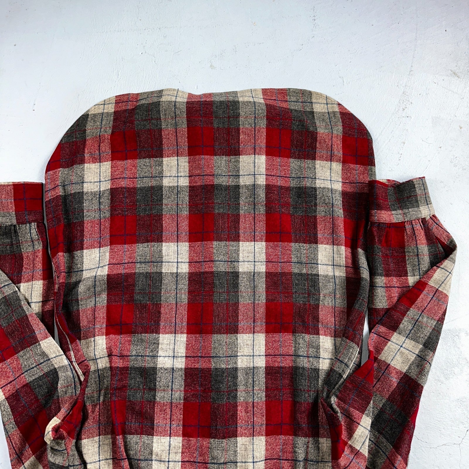 Pendleton VTG Burnside Shirt Plaid 100% Wool Button Down Size M Plaid 1950s Camp