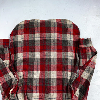 Pendleton VTG Burnside Shirt Plaid 100% Wool Button Down Size M Plaid 1950s Camp