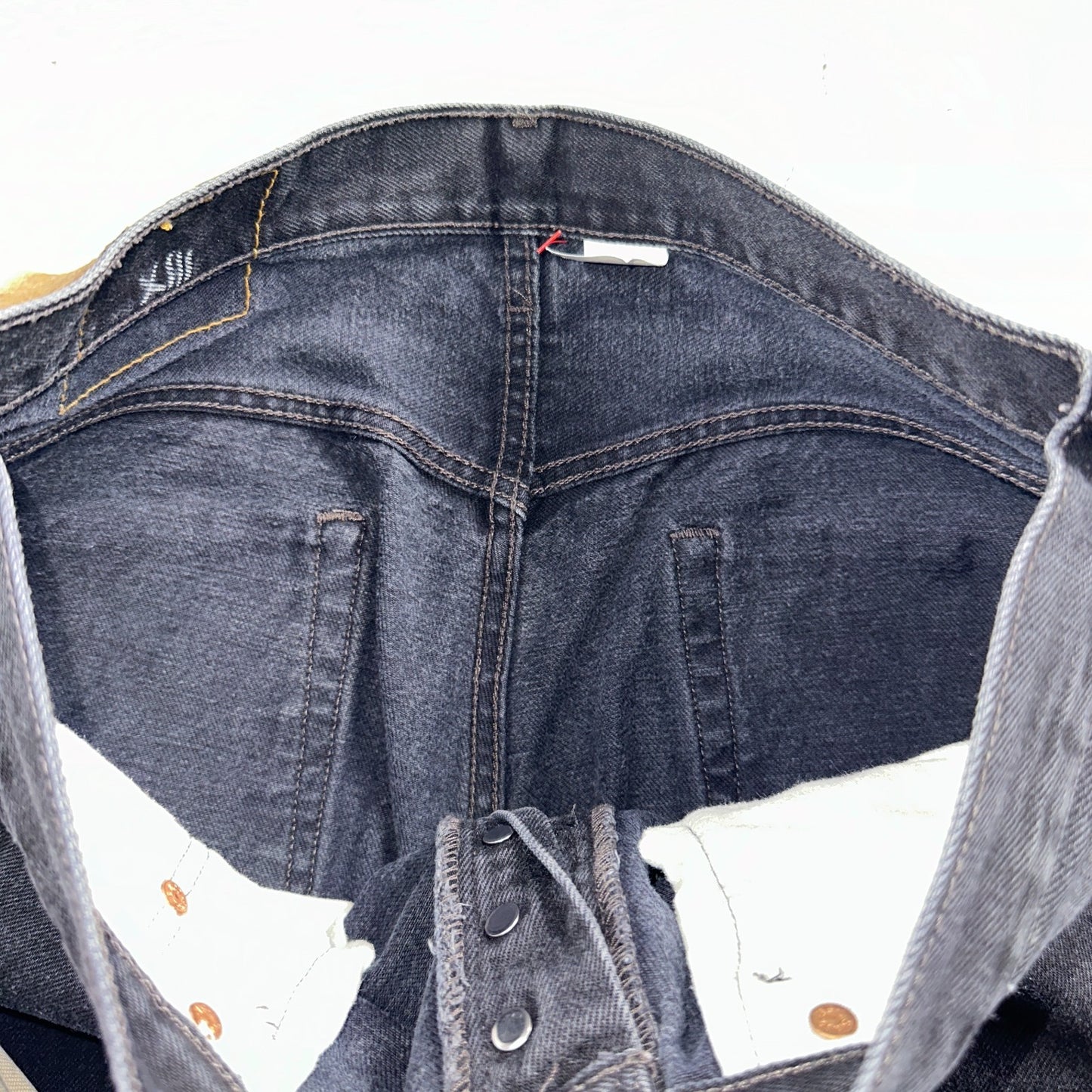 Levis 501 Vintage Y2K 90s XX Straight Leg Jeans Black Faded Wash 33x34 Act 32x33