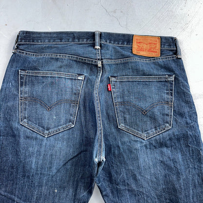 Levis 501 Y2K XX Straight Leg Jeans Blue VTG Whiskers Wash 36x32 Act 36x30