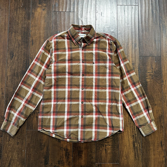 Carhartt Shirt Men M Brown Plaid Button Down Shirt Long Sleeve Casual Outdoor