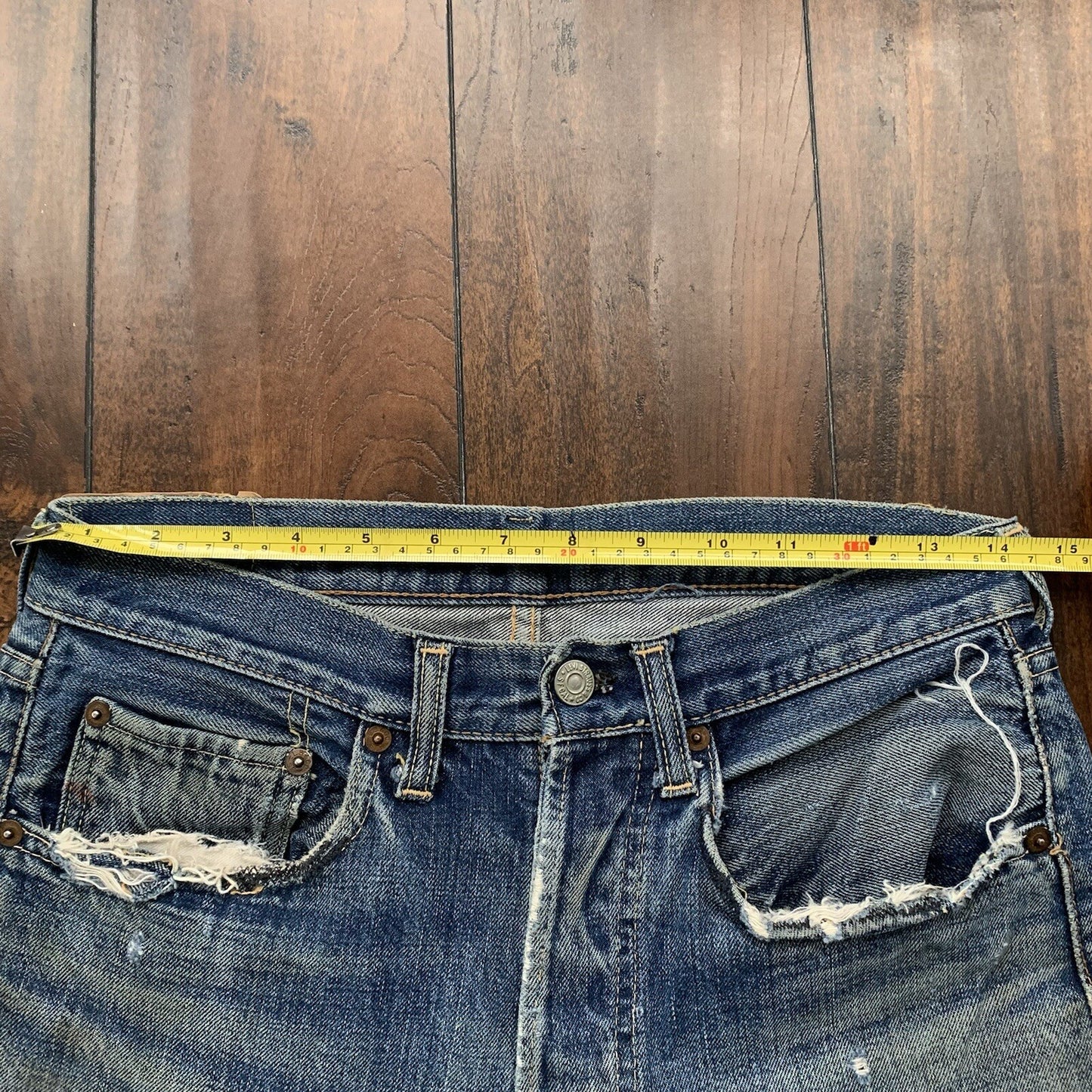 Vintage LEVIS 501 Big E Jeans Selvedge Redline 1960s 60s Distressed 29x29 Thrash