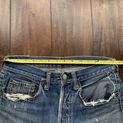 Vintage LEVIS 501 Big E Jeans Selvedge Redline 1960s 60s Distressed 29x29 Thrash