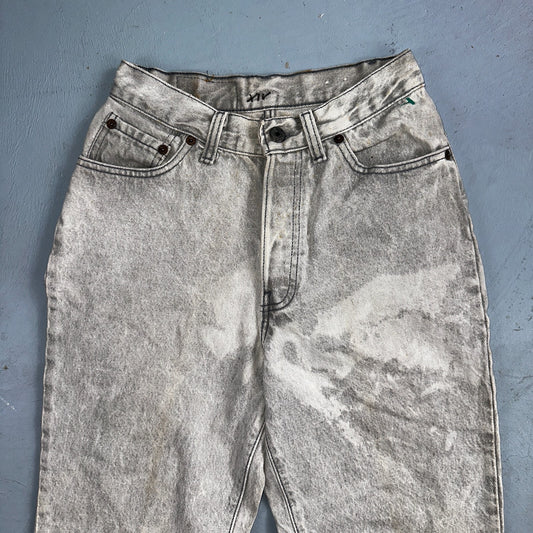 Levis 501 Vintage Jeans Women's Size 5 Gray Button Fly 22x29 USA Acid Wash
