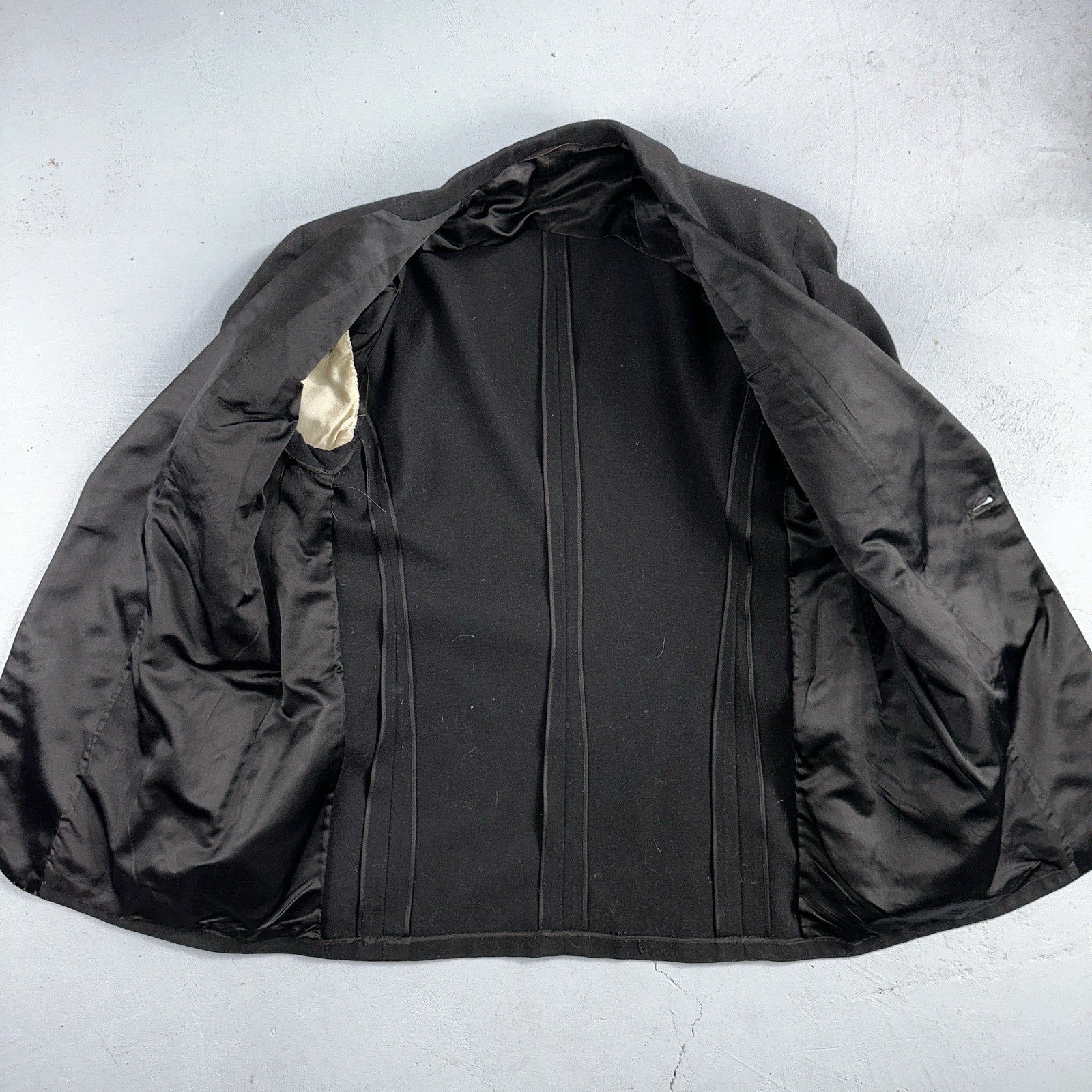 VTG 1930s Mens 1 PC Suit Tuxedo Coat Jacket Black 20s Antique Skinners Satin