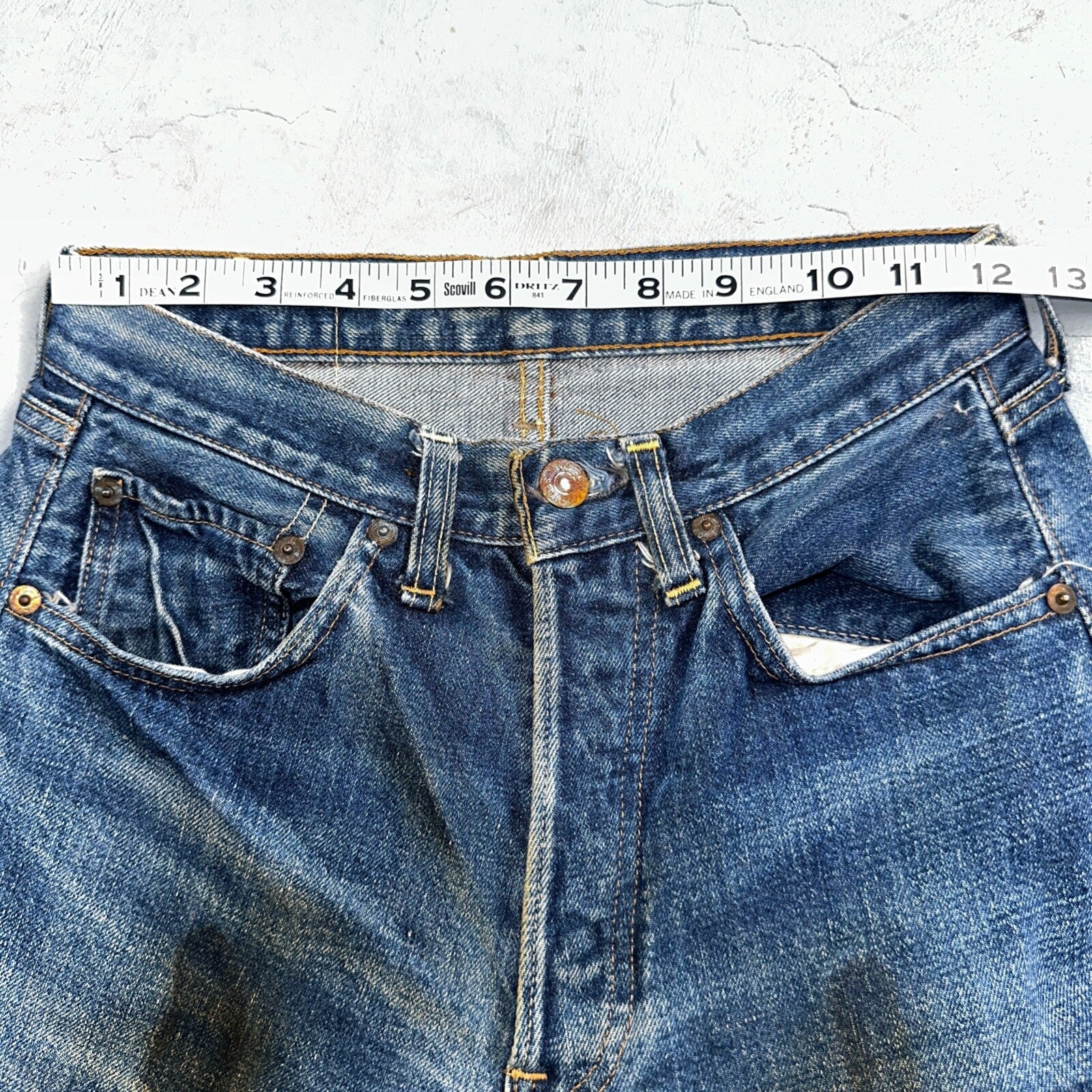 Levis 501 Big E Vintage 60s Redline Selvedge USA XX 1960s Jeans 27x30 Act 25x28