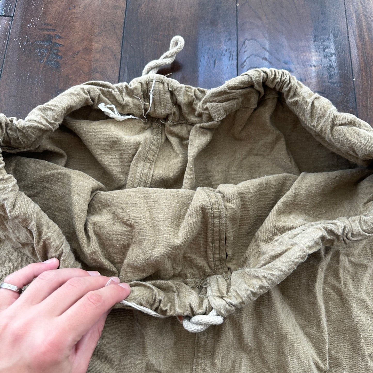 VTG WWII Canvas Garment Laundry Bag Rare Military Denim 1940s 40s 50s Stencil