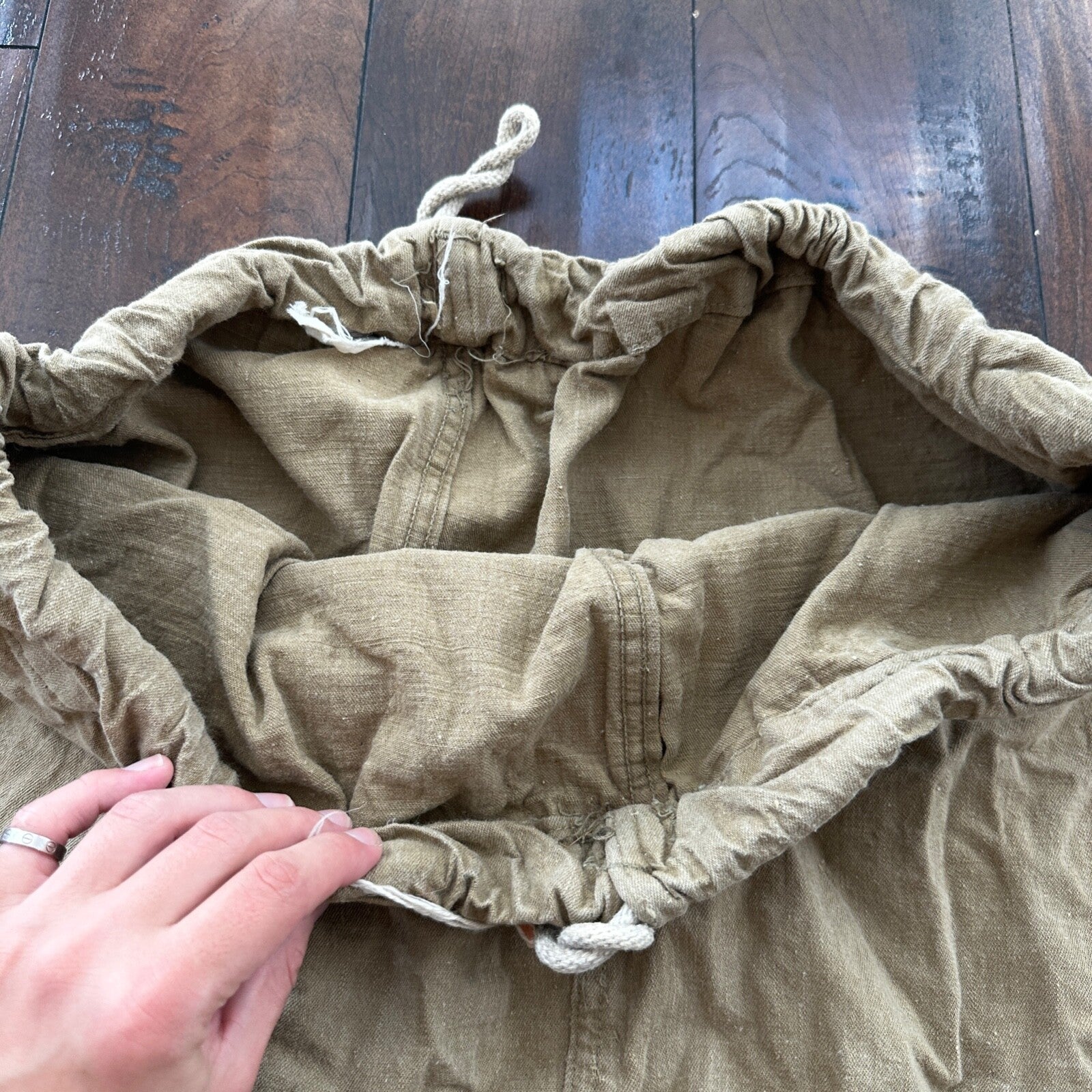 VTG WWII Canvas Garment Laundry Bag Rare Military Denim 1940s 40s 50s Stencil