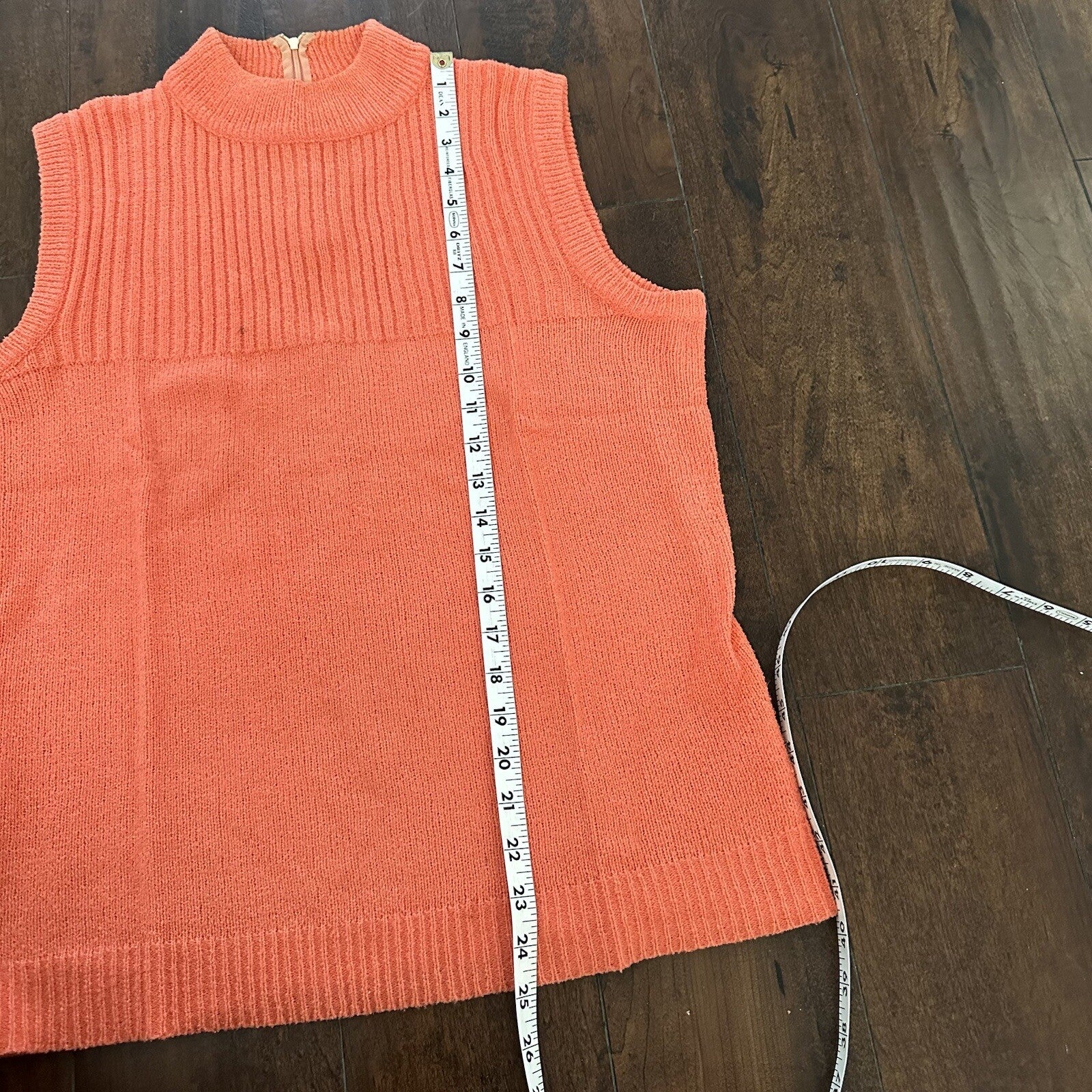 Vintage USA Rockabilly Womens Shirt Terry Cloth Orange Tank Shirt 70s 80s Cut