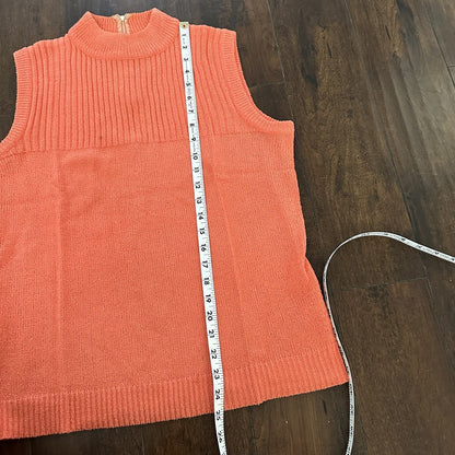 Vintage USA Rockabilly Womens Shirt Terry Cloth Orange Tank Shirt 70s 80s Cut