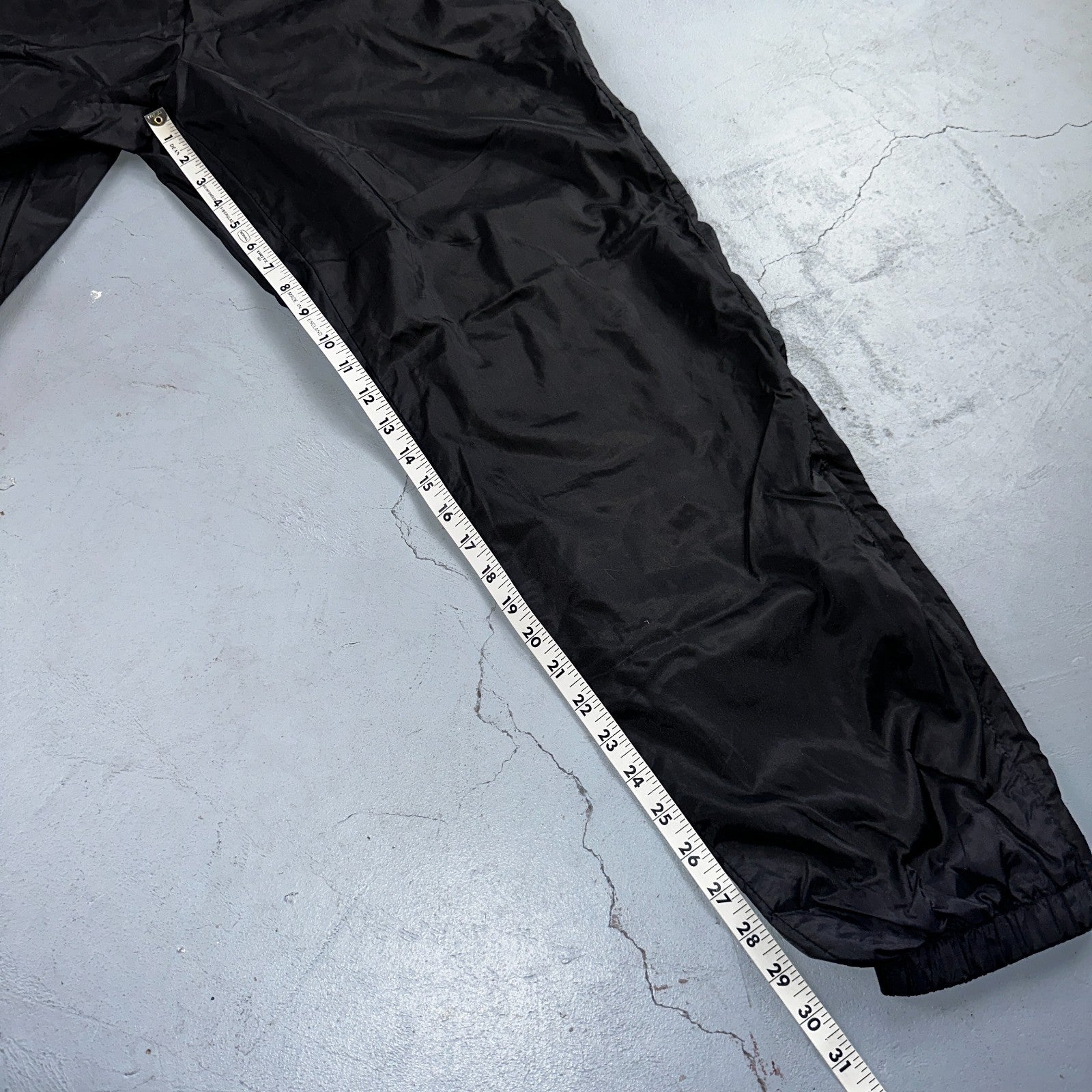 Nike VTG 90s Windbreaker Track Pants Ankle Zip Lined Black 1990s Essential