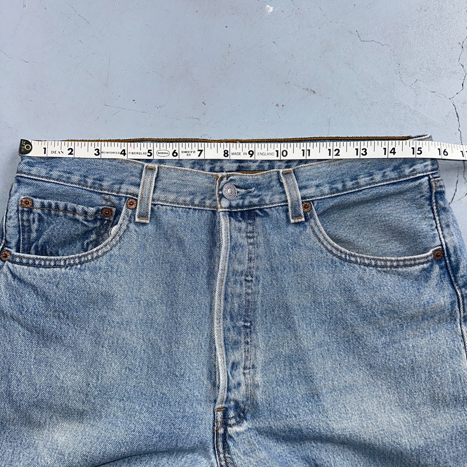 Levis 501 Vintage 90s Mexico Straight Leg Jeans 34x34 Y2K Light Wash Act 31x30