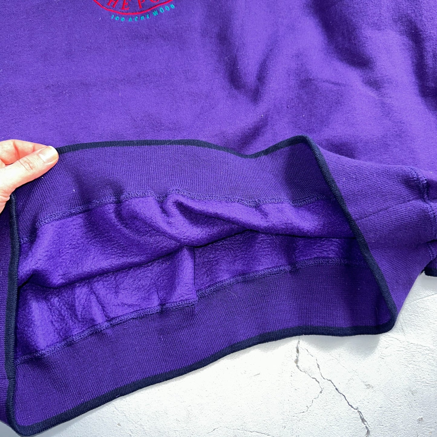 Pooh VTG Acrewood Purple Crew Neck Sweatshirt XL Embroidered 90s Cute Bear