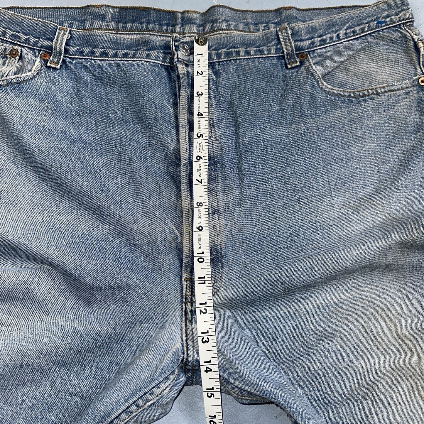 Levis 501 Vintage 90s USA XX Straight Leg Jeans 48x34 Light Wash Act 44x29