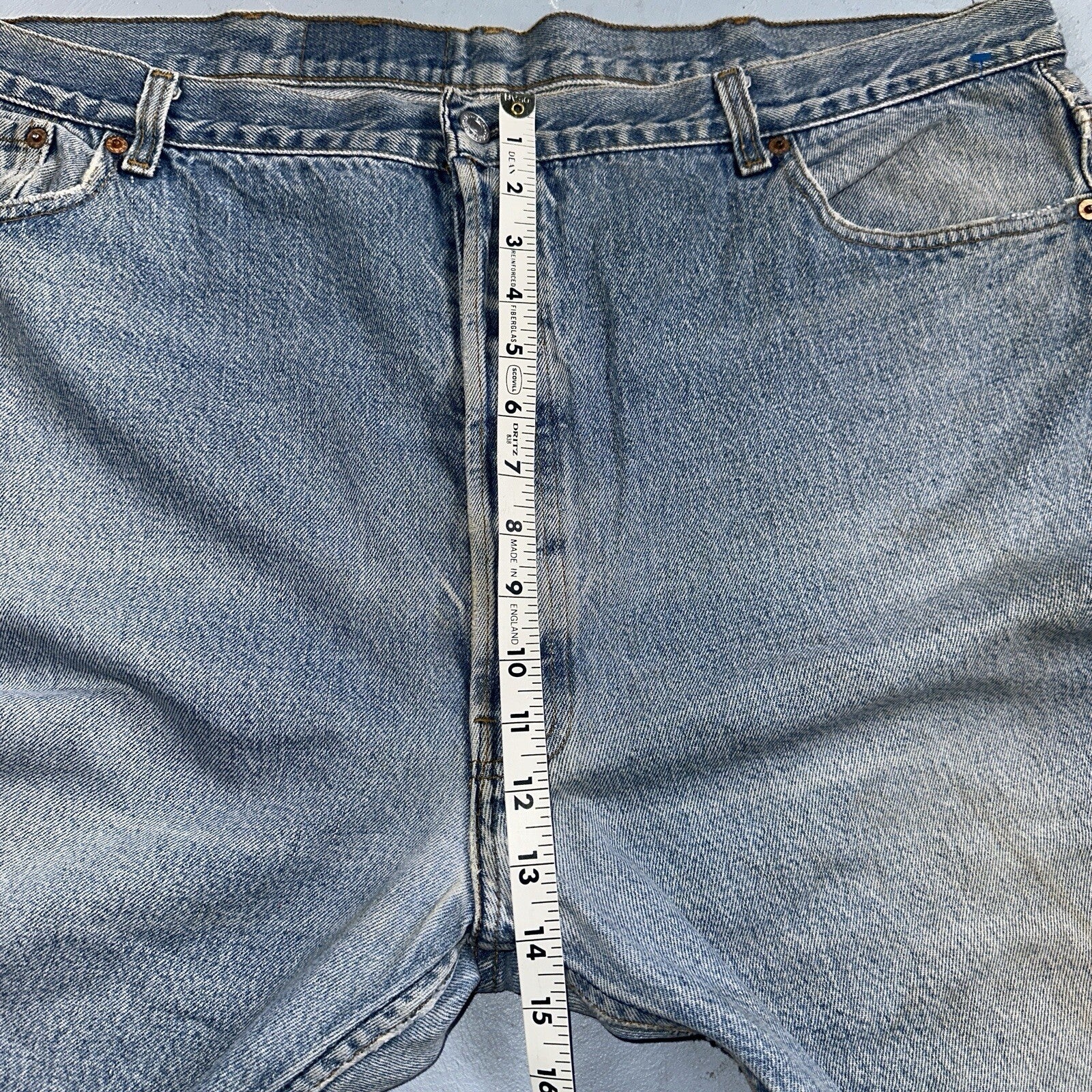 Levis 501 Vintage 90s USA XX Straight Leg Jeans 48x34 Light Wash Act 44x29