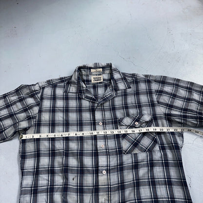 Levis VTG 1980s Pearl Snap Button Shirt Mens L Plaid 80s Cowboy Shirt Korea SS