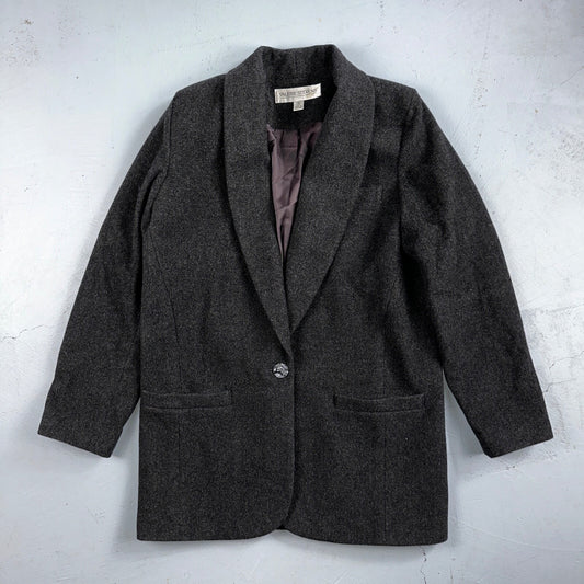 Vintage Valerie Steven’s Gray Black Wool & Cashmere Blend Blazer Women’s Sz 8