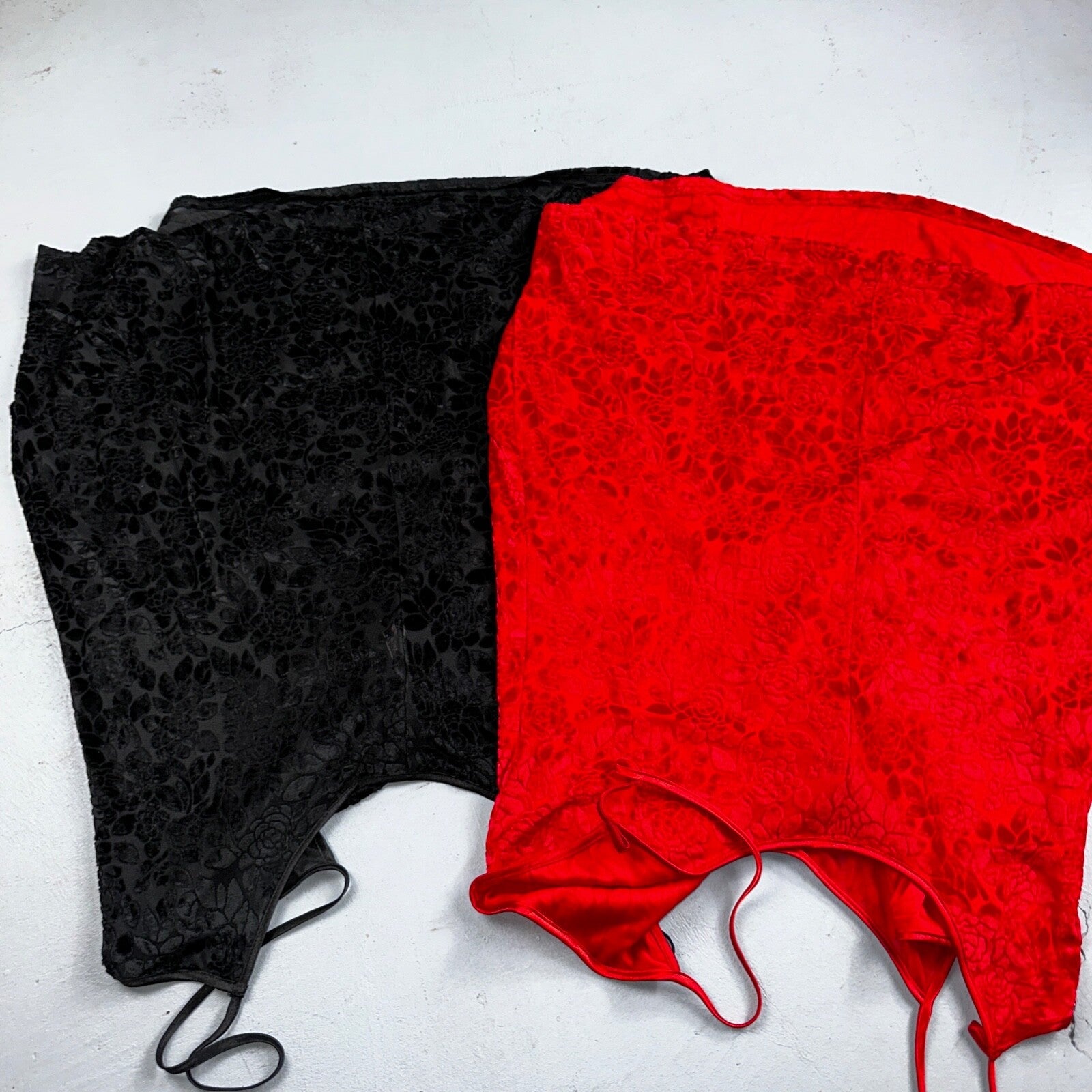 Soft Sensations 80s VTG Women's Lace Trim Satin Mini Slip Lingerie Dress Lot 2