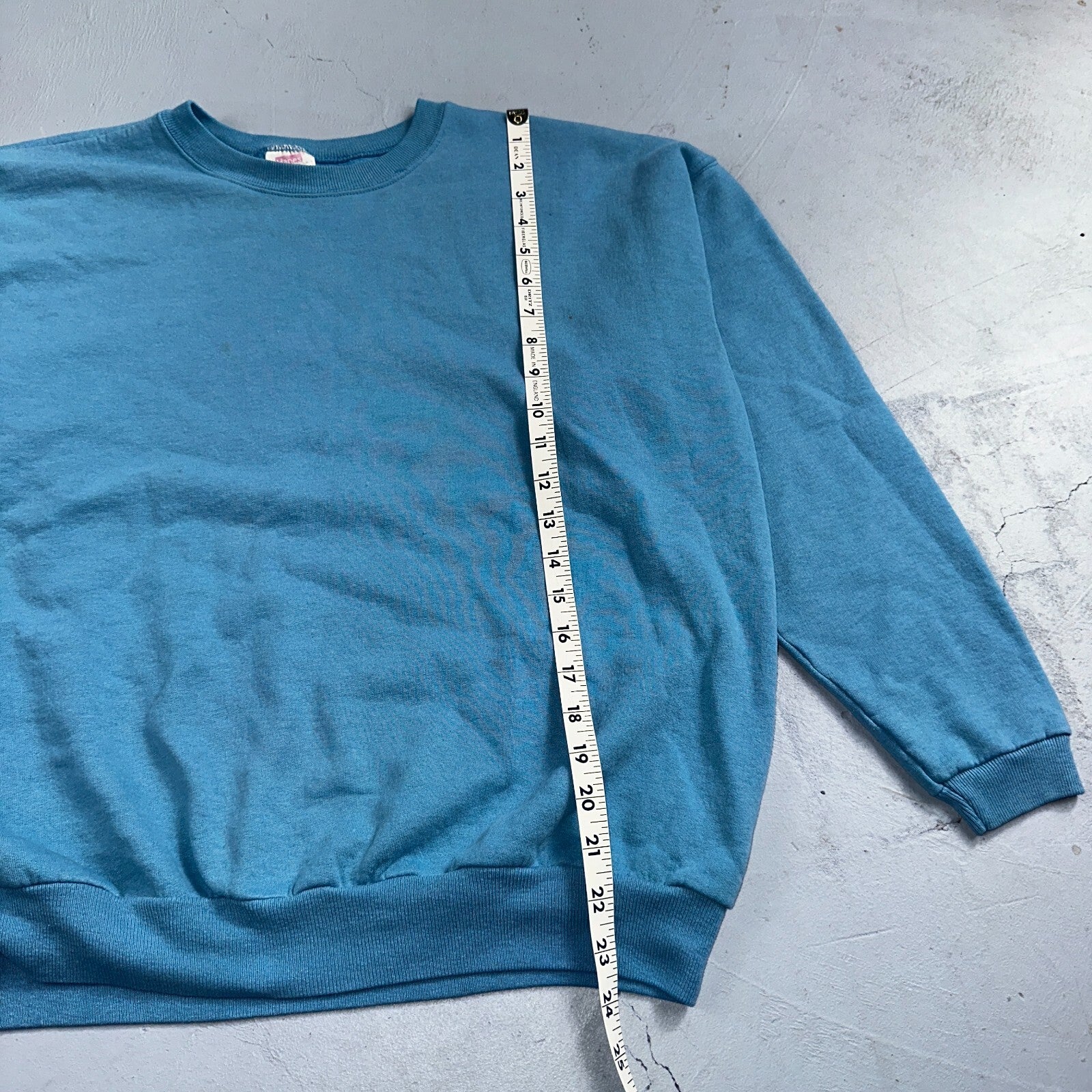 Vintage Crew Neck Sweatshirt 90s Women's Pullover Sweater Blue Hanes Her Way L