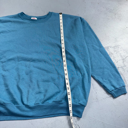 Vintage Crew Neck Sweatshirt 90s Women's Pullover Sweater Blue Hanes Her Way L