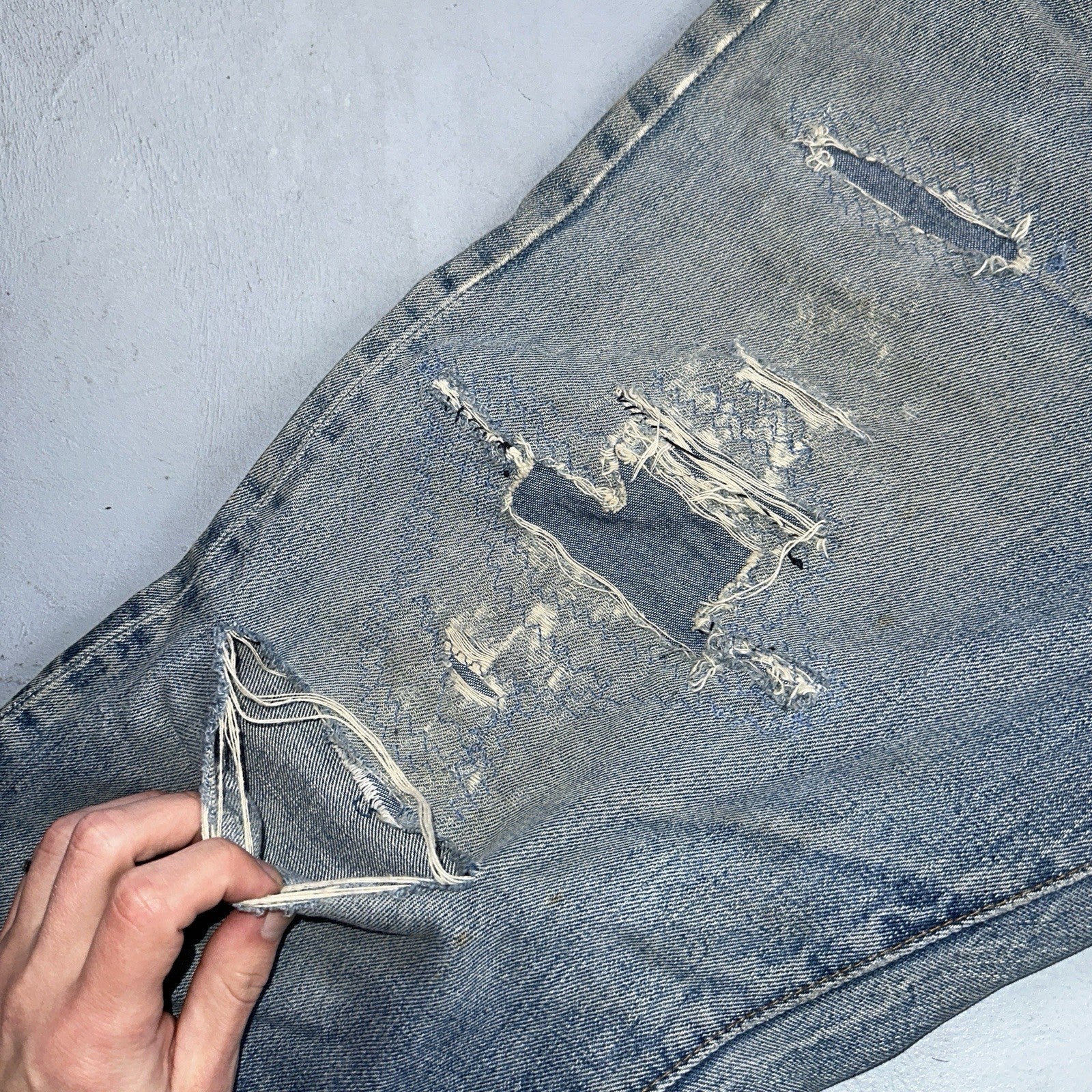 Levis 501 VTG 70s SS Redline Selvedge Jeans XX Med Wash Thrashed Act 35x26