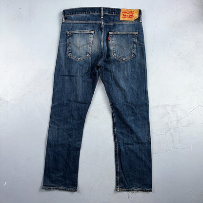 Levis 501 Y2K XX Straight Leg Jeans Blue VTG Whiskers Wash 34x30 Act 34x29