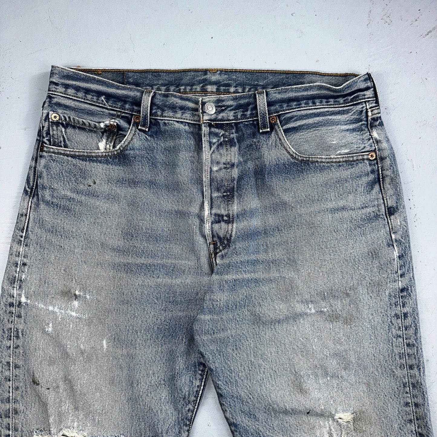 Levis 501 Vintage 90s Mexico Straight Leg Jeans 36x34 Y2K Light Wash Act 35x30
