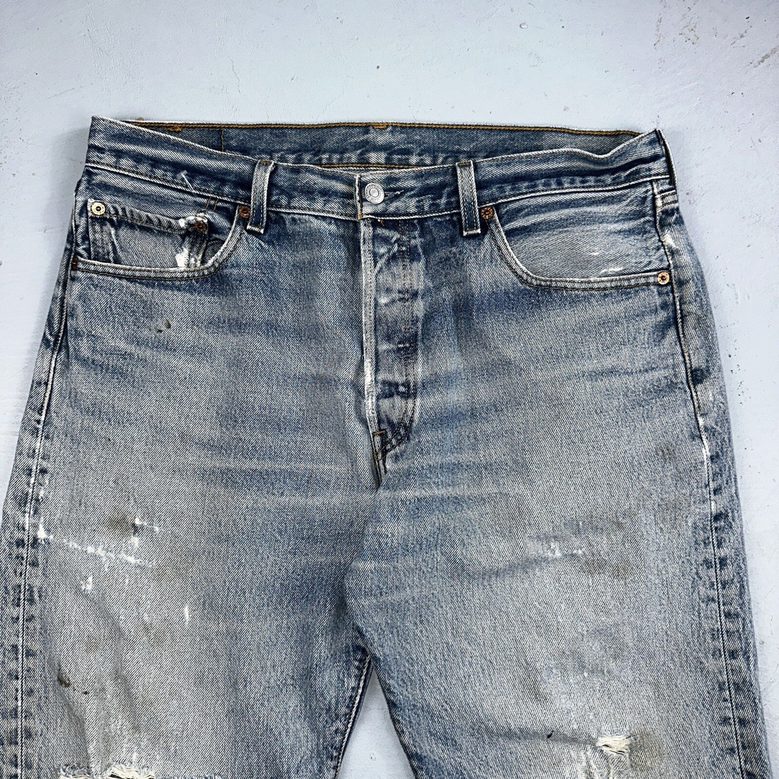 Levis 501 Vintage 90s Mexico Straight Leg Jeans 36x34 Y2K Light Wash Act 35x30