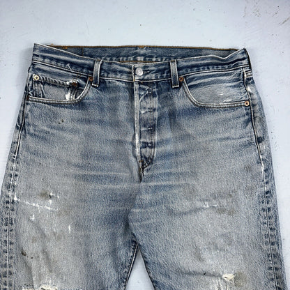 Levis 501 Vintage 90s Mexico Straight Leg Jeans 36x34 Y2K Light Wash Act 35x30