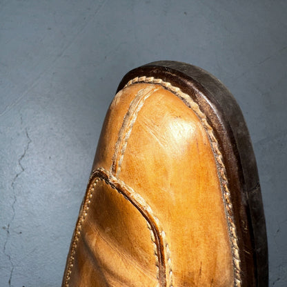 Michael Toschi Mario Men's Lace-up Brown Leather Shoes 8.5 Long Toe Classy