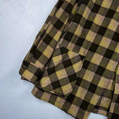 Pendleton 49er Blazer Mens L Yellow Green Wool Plaid Jacket Vintage 60s 1960s