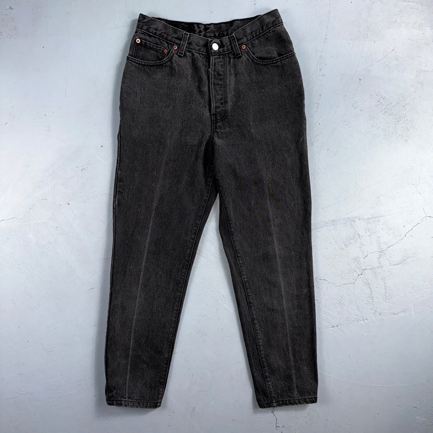 Levis 501 Vintage 90s USA XX Straight Leg Jeans Black Wash 11 Act Altered 27x26