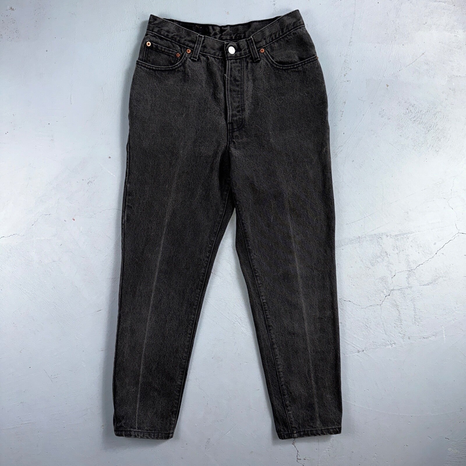 Levis 501 Vintage 90s USA XX Straight Leg Jeans Black Wash 11 Act Altered 27x26