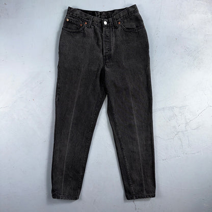 Levis 501 Vintage 90s USA XX Straight Leg Jeans Black Wash 11 Act Altered 27x26
