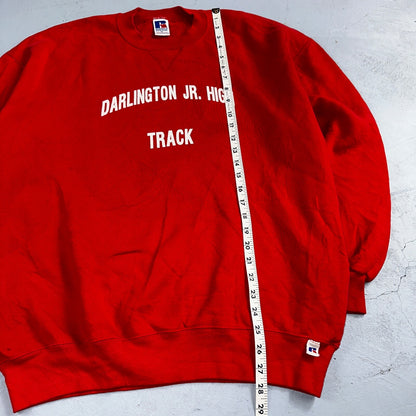 Russell Athletic USA XL Sweatshirt 90s VTG Crewneck Darlington Jr High Track Red