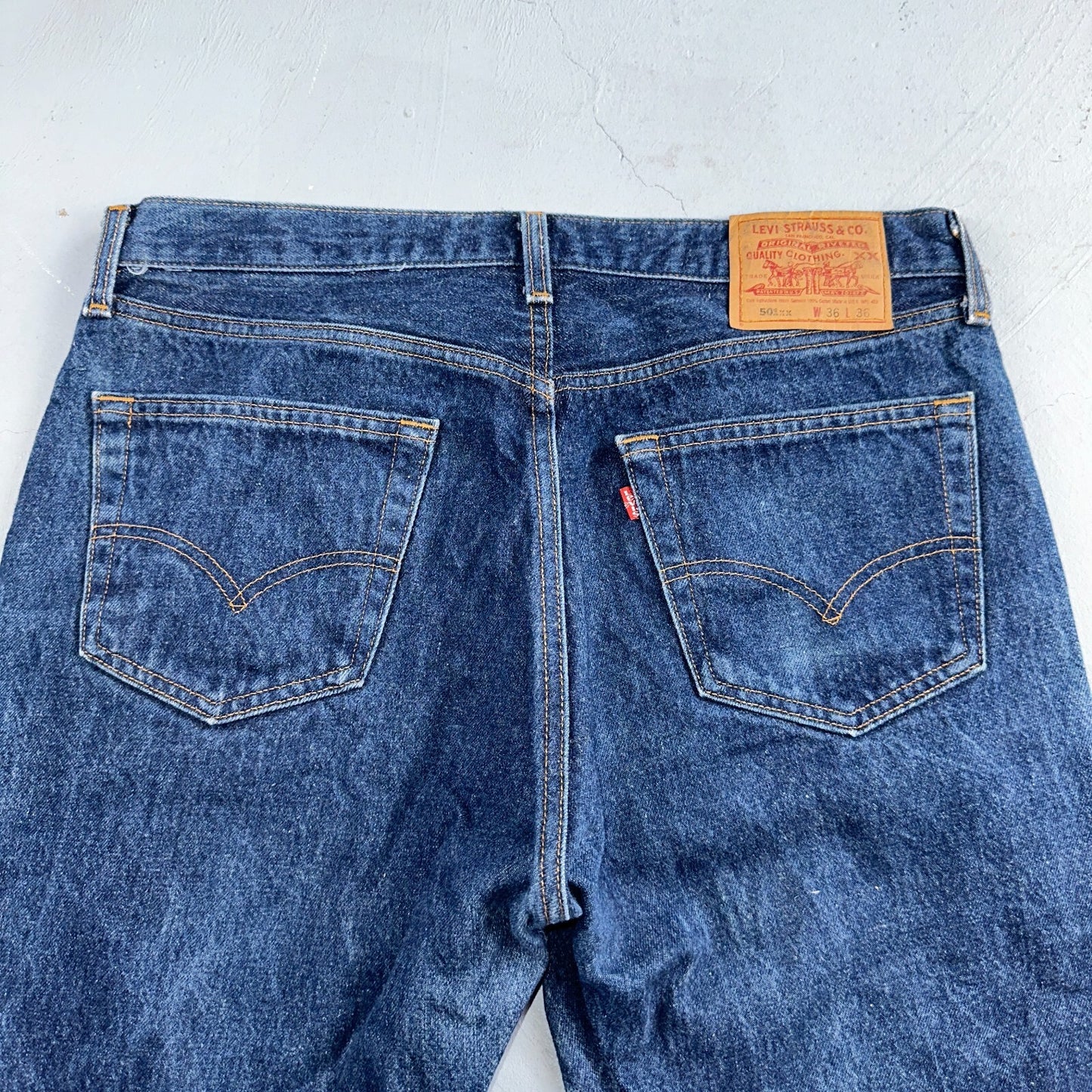 Levis 501 Vintage 90s USA XX Straight Leg Jeans Blue Dark Wash 36x36 Act 34x32