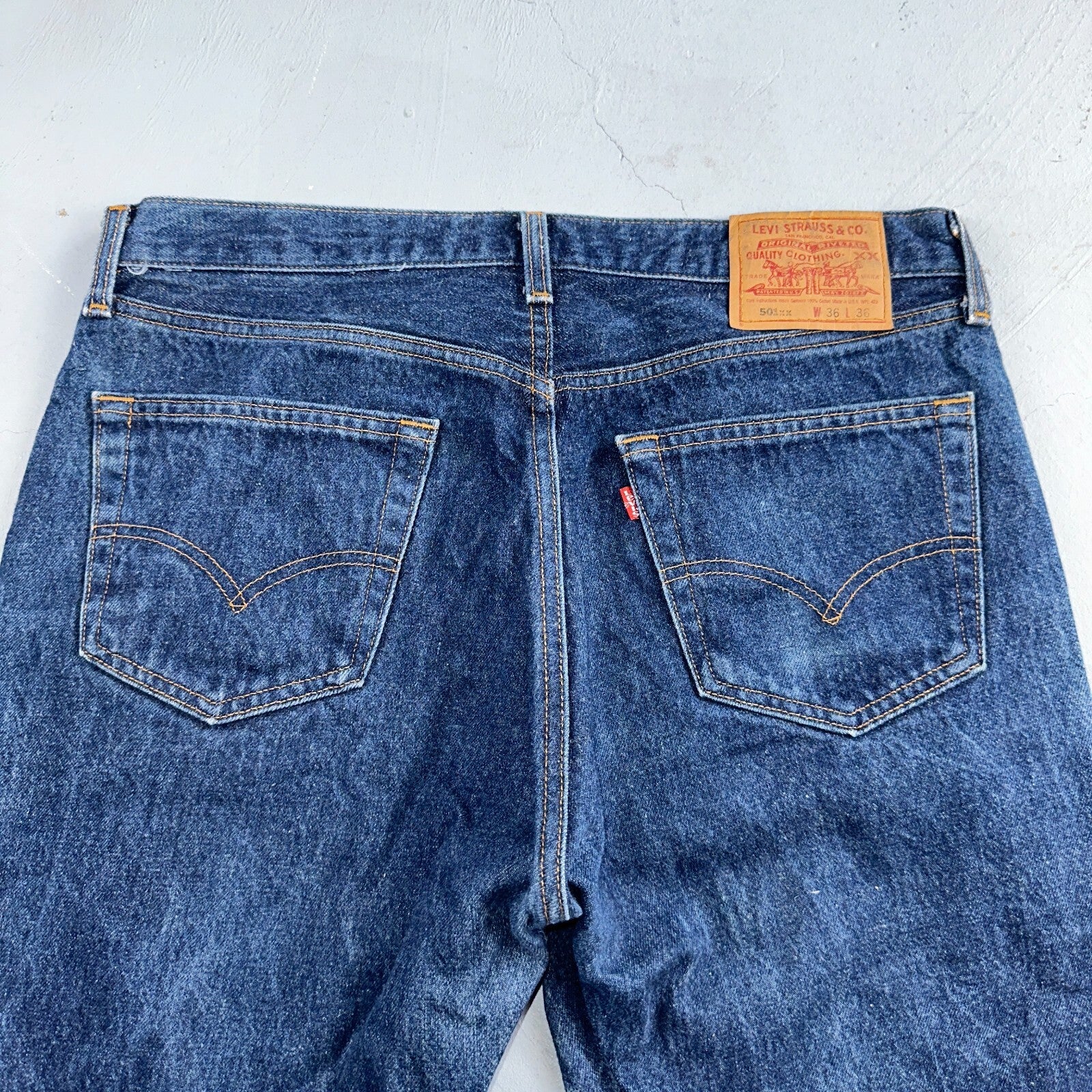 Levis 501 Vintage 90s USA XX Straight Leg Jeans Blue Dark Wash 36x36 Act 34x32