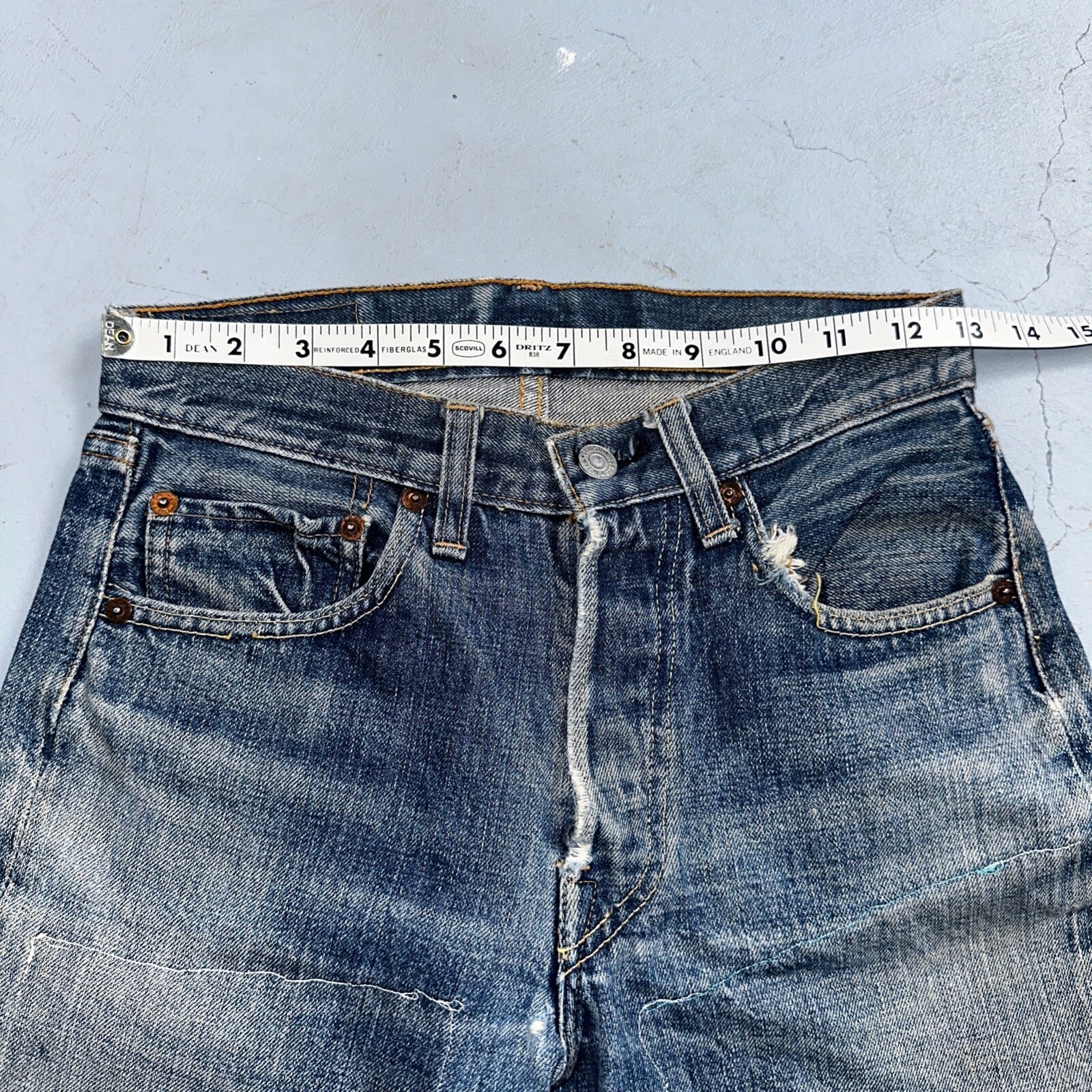 Levis 501 Big E Vintage 60s Redline Selvedge USA XX 1960s Jeans 66 Act 26x25