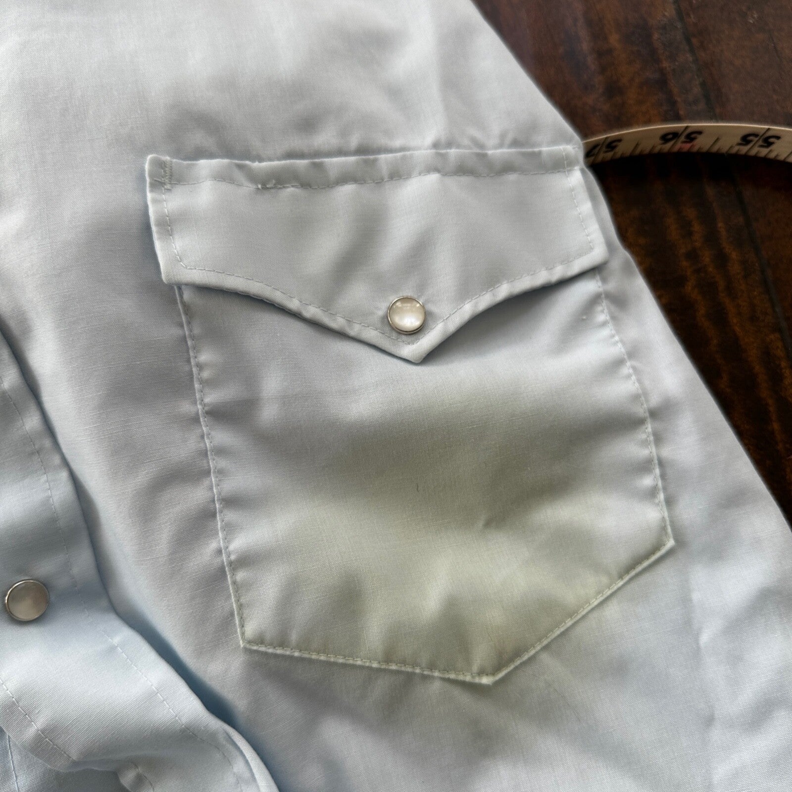 VTG 80s Karman Plain Shirt Mens Lot of 2 Tail Pearl Snap Button Up Poly Stained