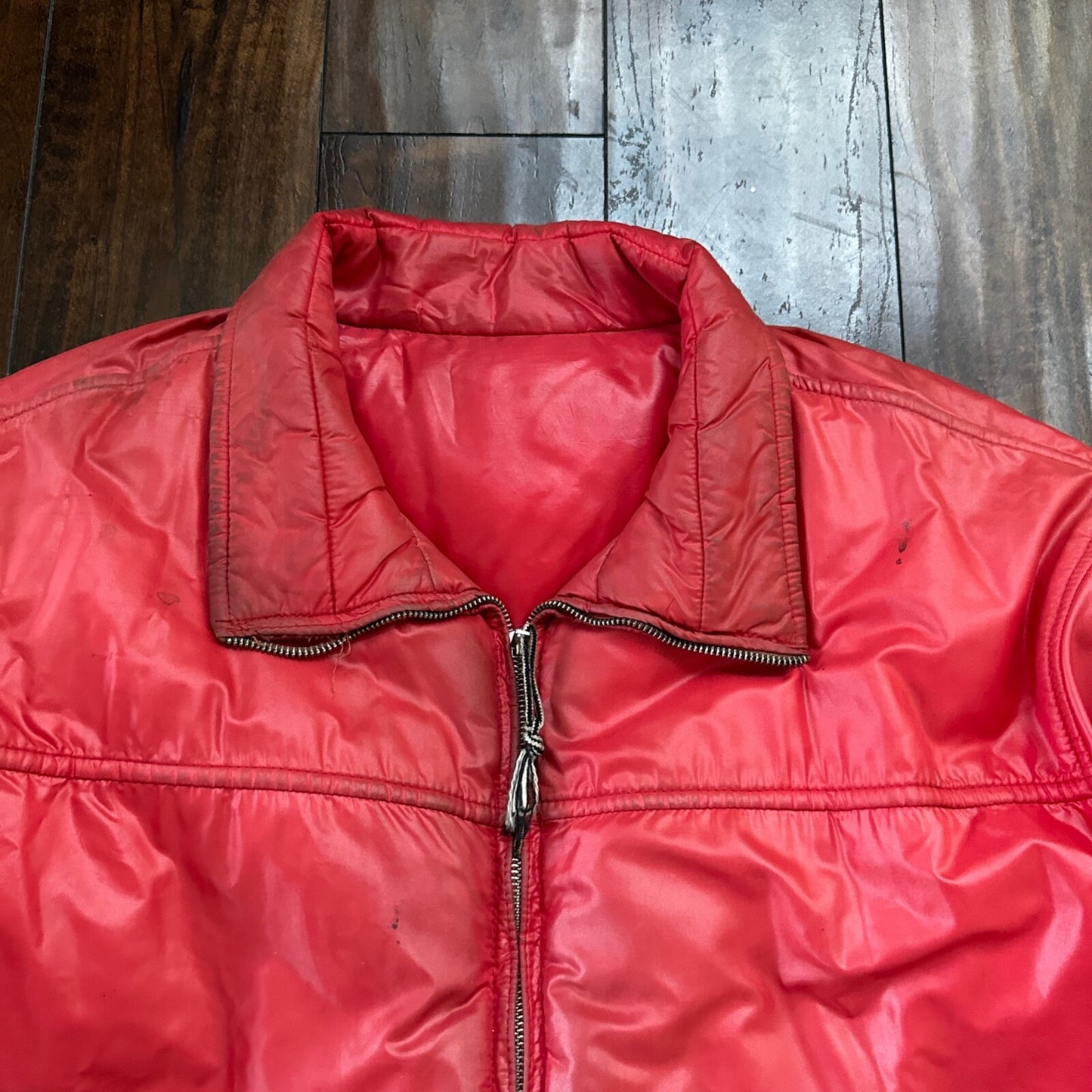 VTG 1960's Roffe Down Filled Ski Jacket Blue XL Mens Parka Red Warm