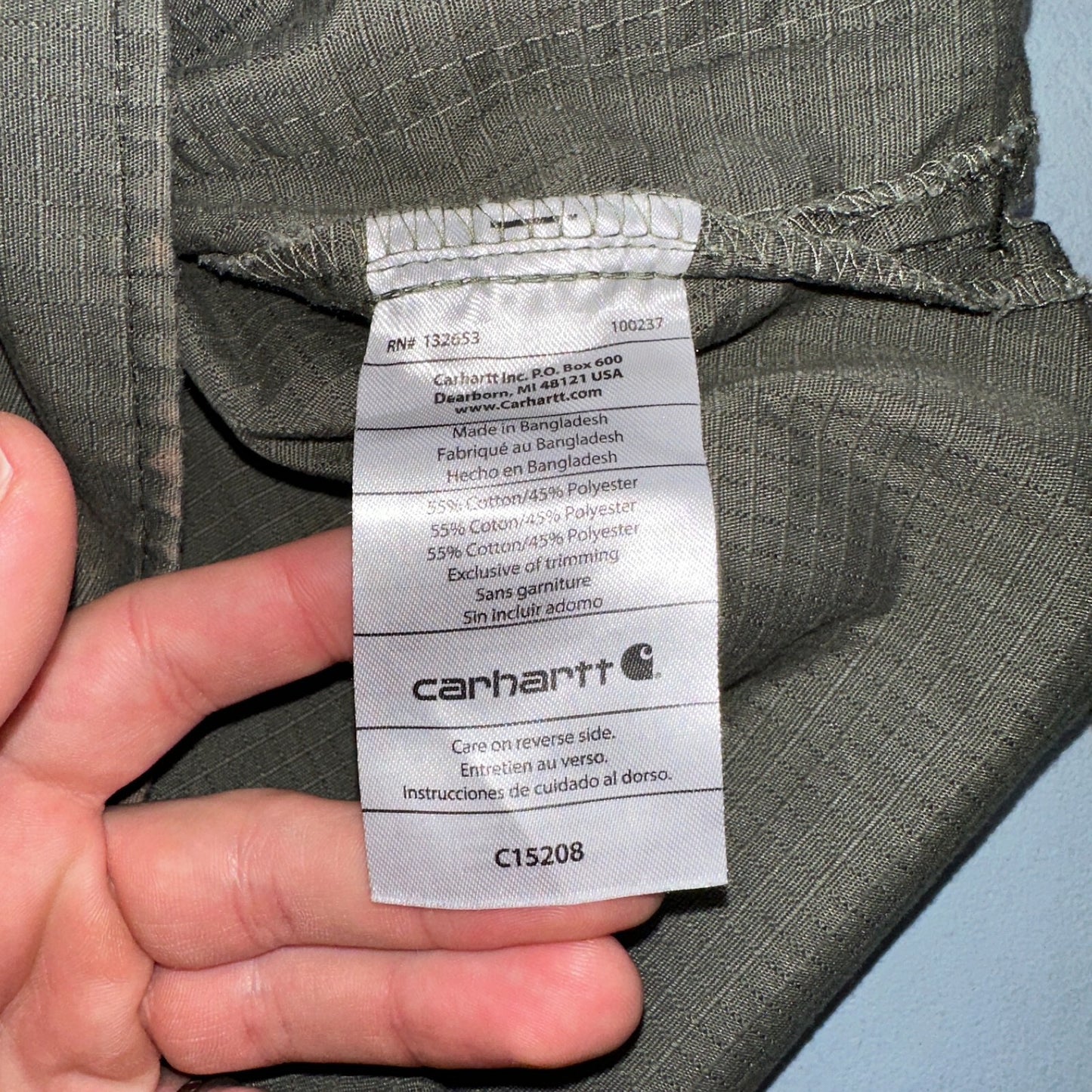 Carhartt C15208 Men's Scrub Top Shirt Multi Pocket Size L Olive Green