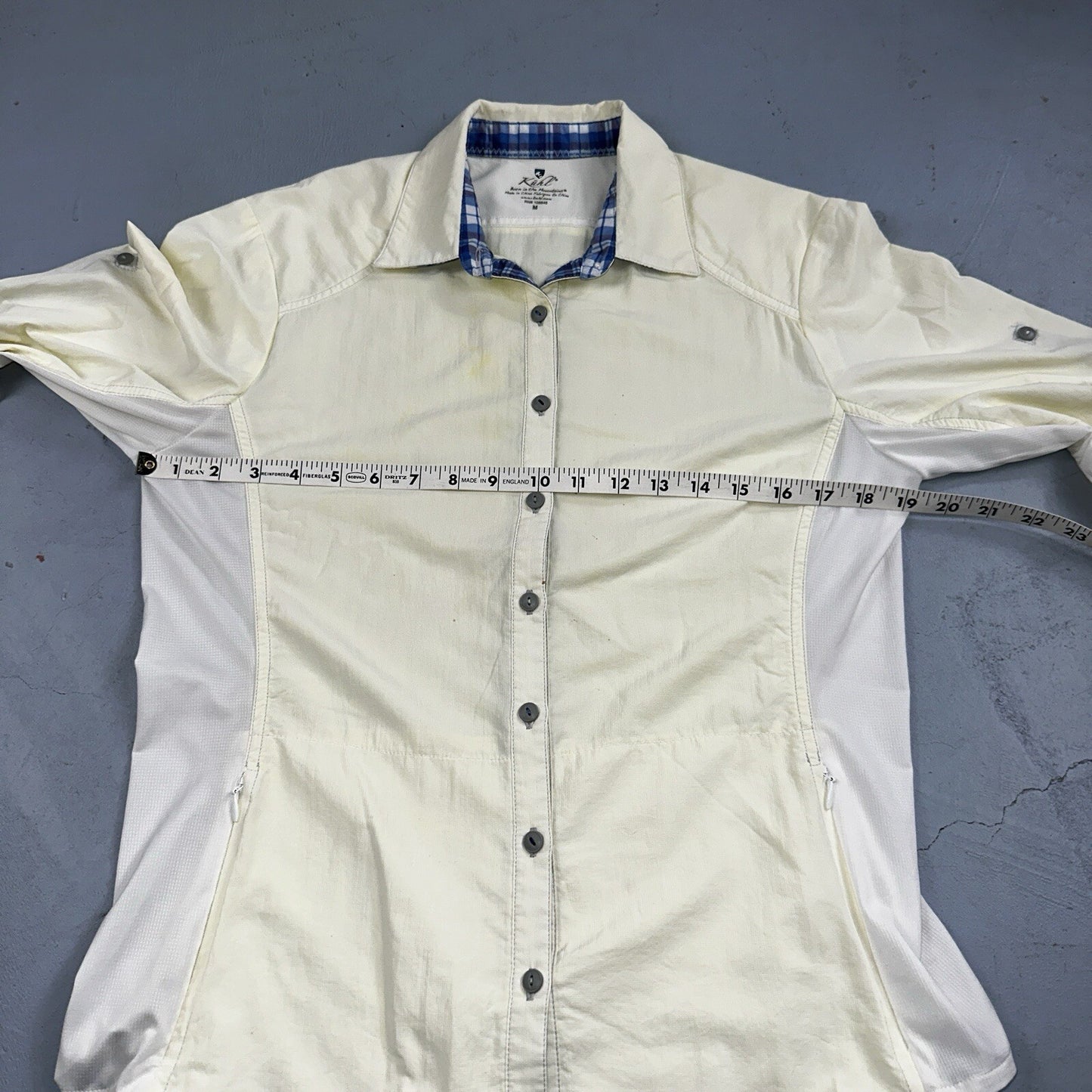 Kuhl Shirt Women's Nylon Button Up Long Sleeves Outdoor Hiking Shirt Size M