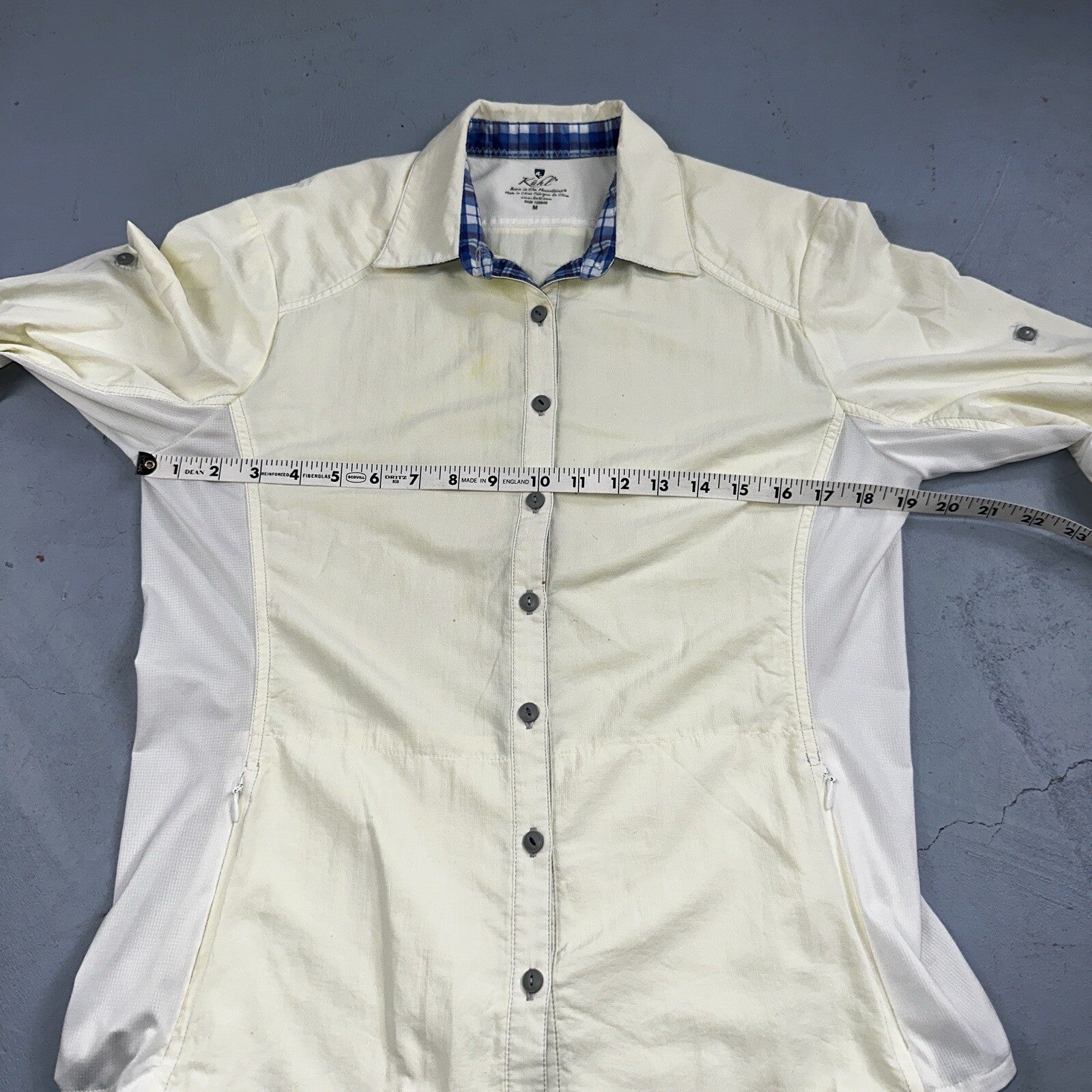 Kuhl Shirt Women's Nylon Button Up Long Sleeves Outdoor Hiking Shirt Size M