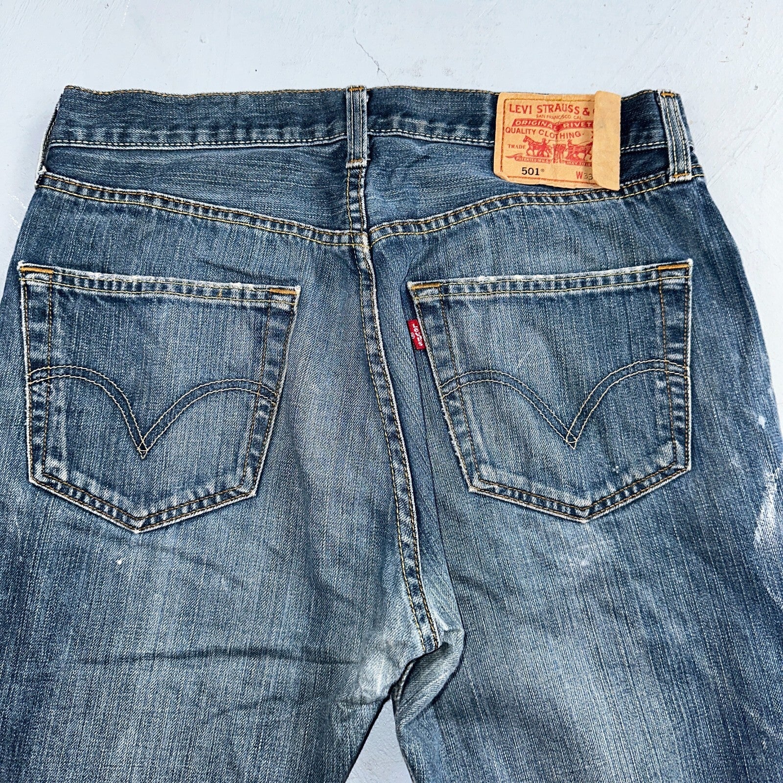 Levis 501 Vintage Y2K XX Straight Leg Jeans Blue Med Wash 33x34 Act 31x28