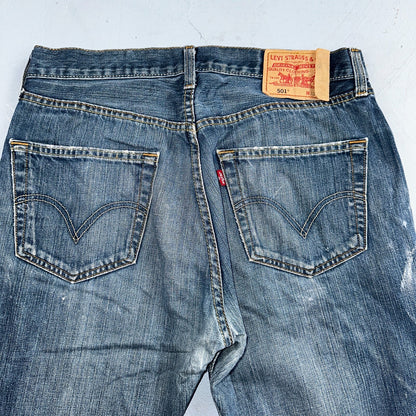 Levis 501 Vintage Y2K XX Straight Leg Jeans Blue Med Wash 33x34 Act 31x28