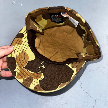 Goretex Duck Camo Hat w/ Earflaps Cap Dunn Large VTG Hunting Thinsulate 90s