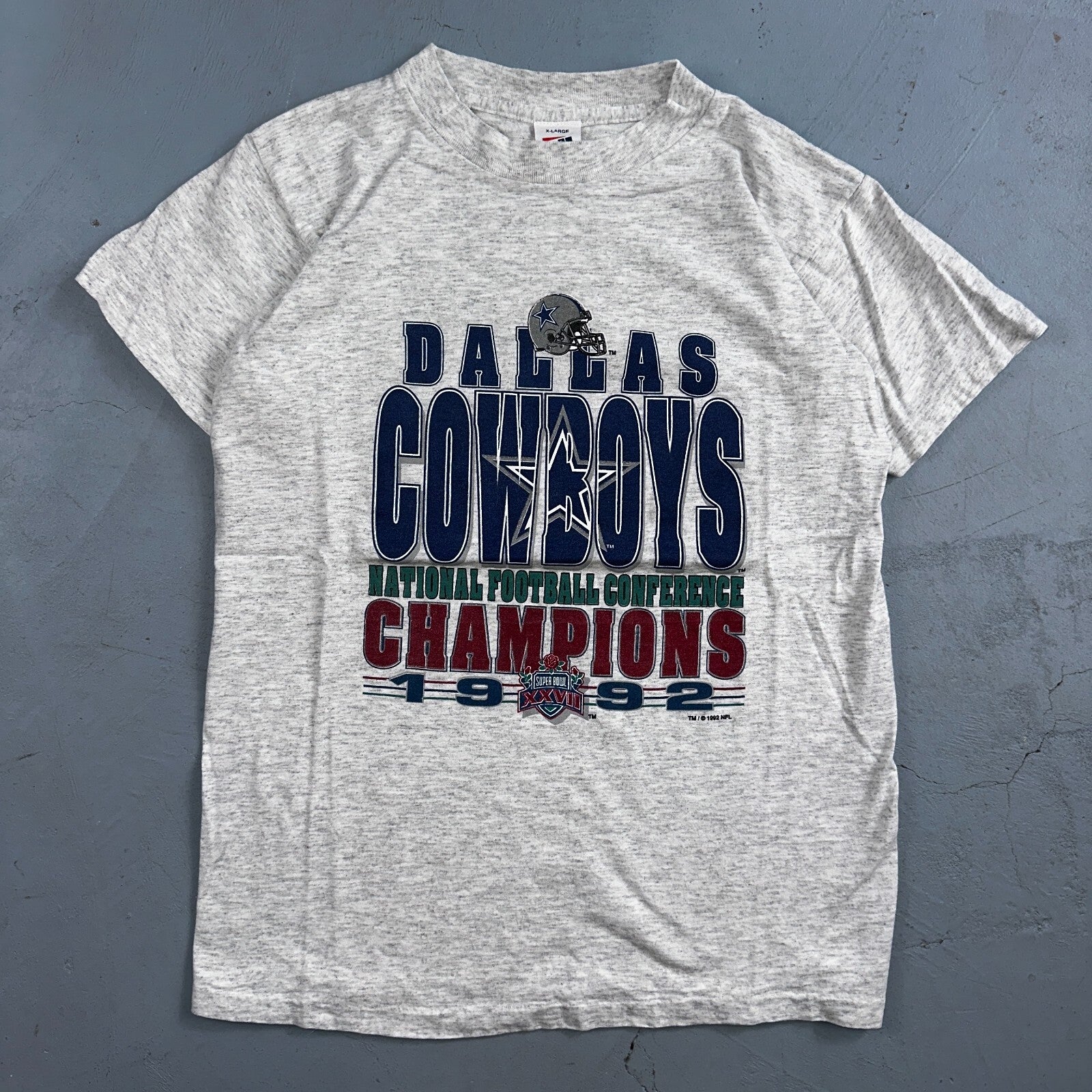 Dallas Cowboys Champions 1992 VTG T Shirt 90s Kids XL Rock Football Sports Youth