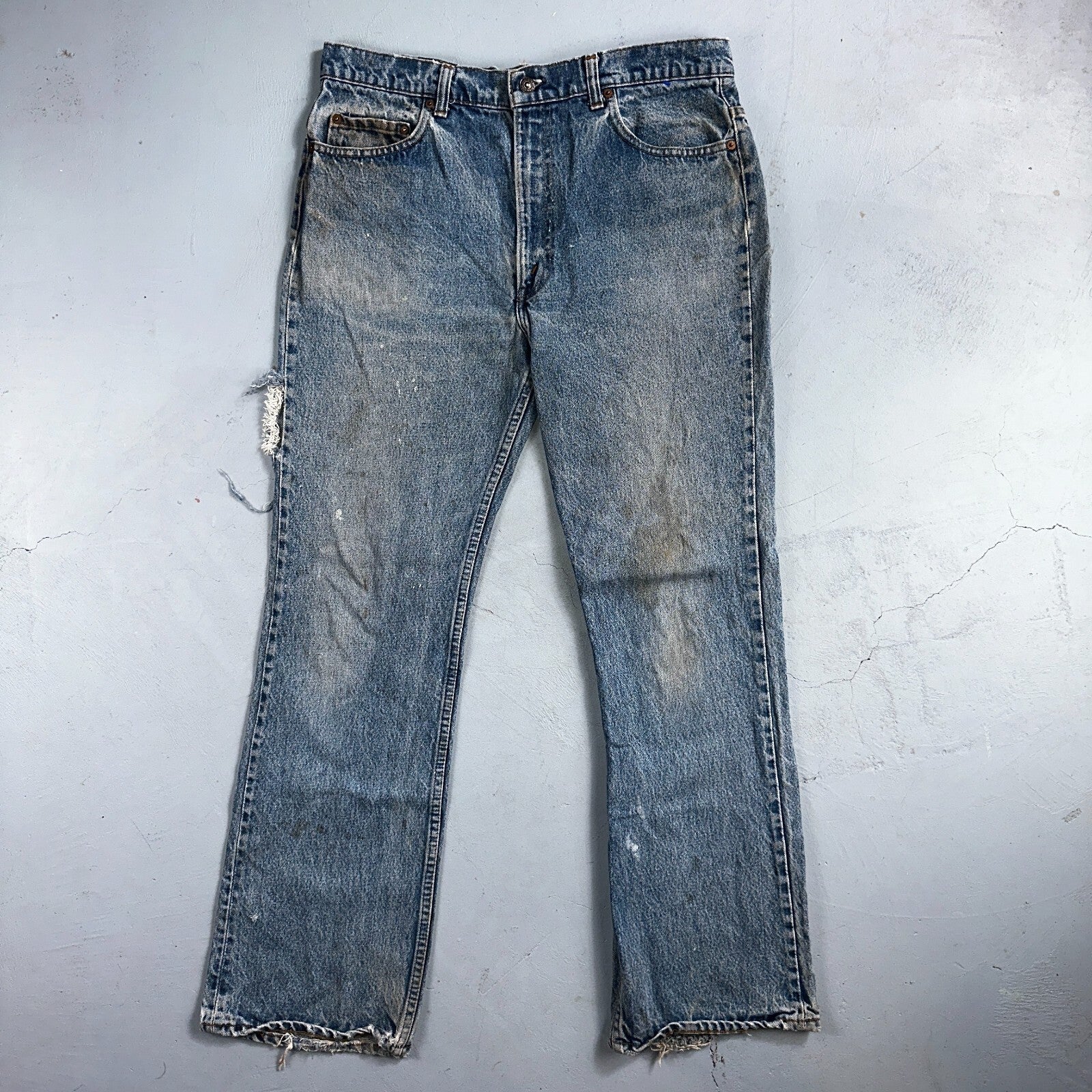 Levis 517 Vintage 80s USA Red Tab Bootcut Flare Blue Denim Jeans Act 34x30